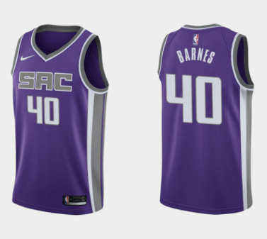 Personalized Men’s Sacramento Kings #40 Harrison Barnes Purple Icon Edition Stitched Basketball Jersey