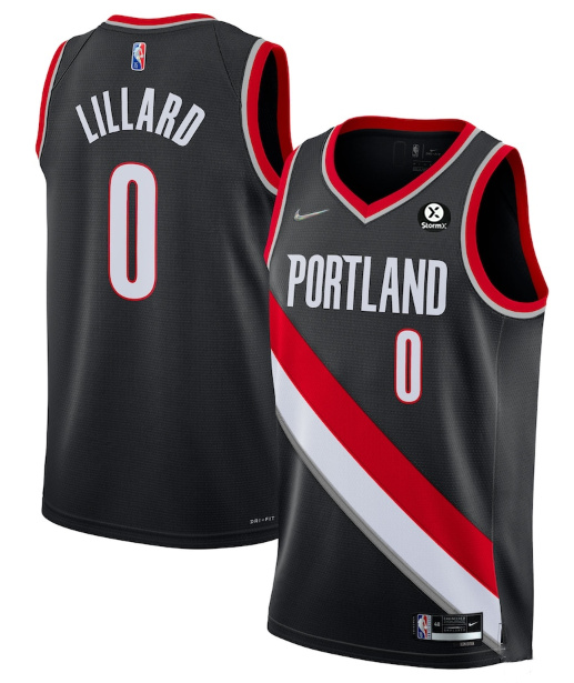 Personalized Men’s Portland Trail Blazers #0 Damian Lillard Black 2021 22 Icon Edition 75th Anniversary Stitched Basketball Jersey
