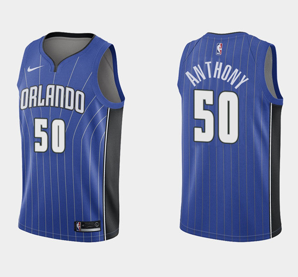 Personalized Men’s Orlando Magic #50 Cole Anthony Blue Icon Edition Stitched Swingman Jersey