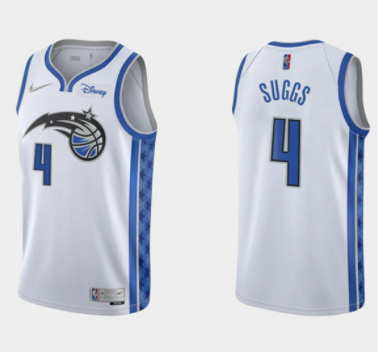 Personalized Men’s Orlando Magic #4 Jalen Suggs White Earned Edition Stitched Swingman Jersey