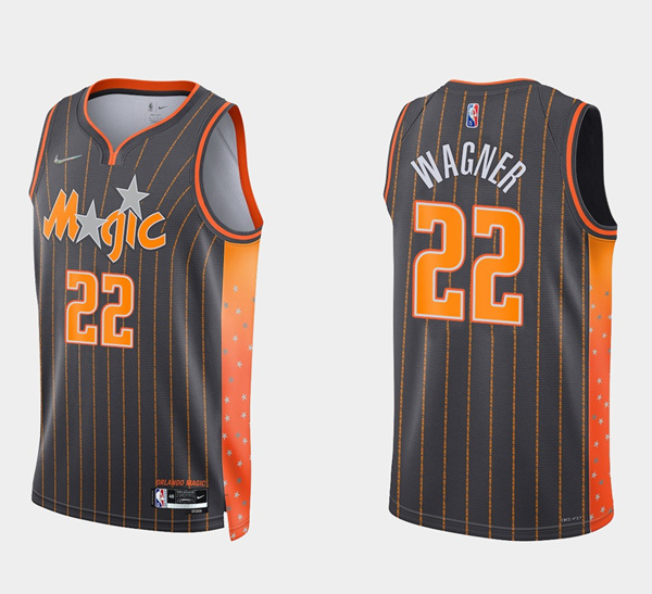 Personalized Men’s Orlando Magic #22 Franz Wagner 2021 22 City Edition Black 75th Anniversary Stitched Swingman Jersey