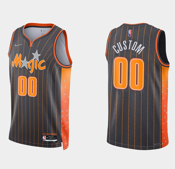 Personalized Men’s Orlando Magic Active Player 2021 22 City Edition Black 75th Anniversary Stitched Swingman Jersey