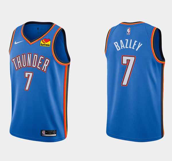 Personalized Men’s Oklahoma City Thunder #7 Darius Bazley Blue Stitched Basketball Jersey