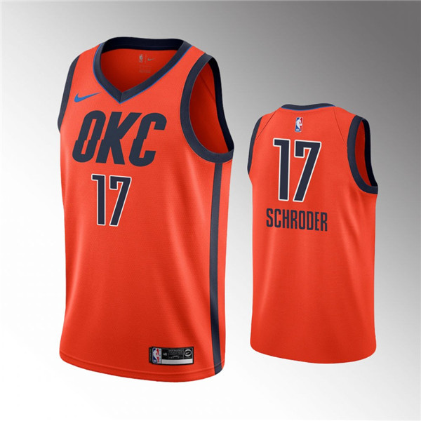 Personalized Men’s Oklahoma City Thunder #17 Dennis Schroder Orange Stitched Basketball Jersey