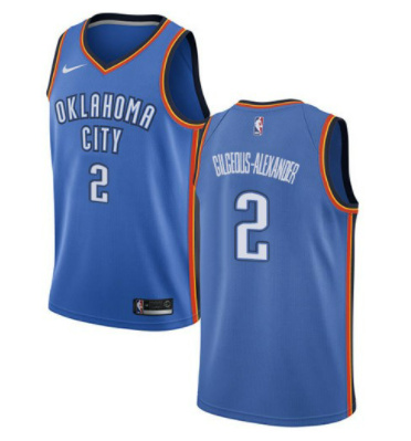 Personalized Men’s Oklahoma City Thunder #2 Shai Gilgeous-Alexander Blue Stitched Basketball Jersey