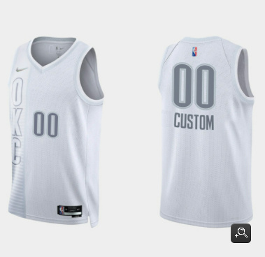 Personalized Men’s Oklahoma City Thunder Active Player 2021 22 City Edition White 75th Anniversary Stitched Basketball Jersey