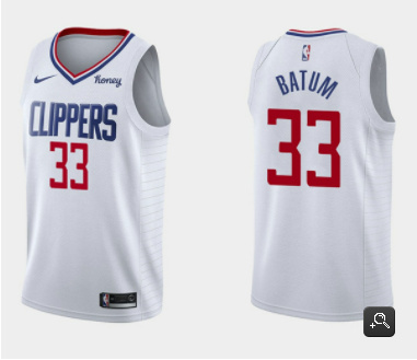 Personalized Men’s Los Angeles Clippers #33 Nicolas Batum White Association Edition Stitched Basketball Jersey