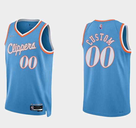 Personalized Men’s Los Angeles Clippers Active Player 2021 22 Blue 75th Anniversary City Edition Stitched Basketball Jersey