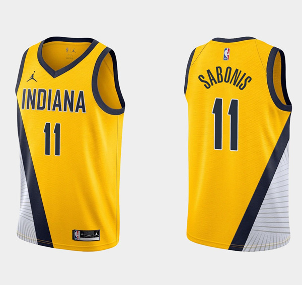 Personalized Men’s Indiana Pacers #11 Domantas Sabonis Yellow Stitched Jersey