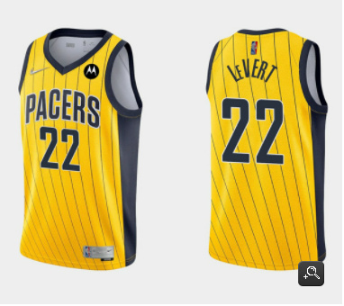 Personalized Men’s Indiana Pacers #22 Caris LeVert Yellow Swingman Stitched Jersey