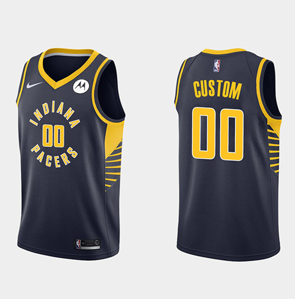 Personalized Men’s Indiana Pacers Active Player Navy Stitched Basketball Jersey