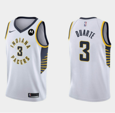 Personalized Men’s Indiana Pacers #3 Chris Duarte White Association Edition Swingman Stitched Jersey