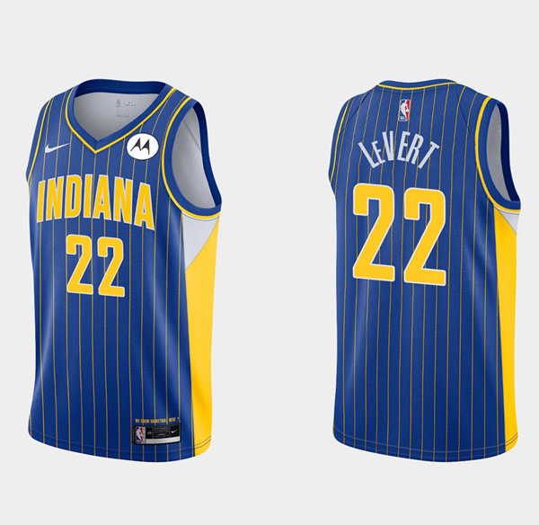 Personalized Men’s Indiana Pacers #22 Caris LeVert 2020 21 Blue City Edition Swingman Stitched Jersey