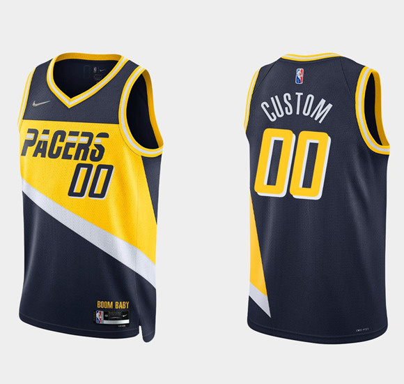 Personalized Men’s Indiana Pacers Active Player 2021 22 Navy City Edition 75th Anniversary Stitched Basketball Jersey