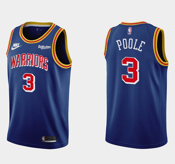 Personalized Men’s Golden State Warriors #3 Jordan Poole Royal Stitched Basketball Jersey