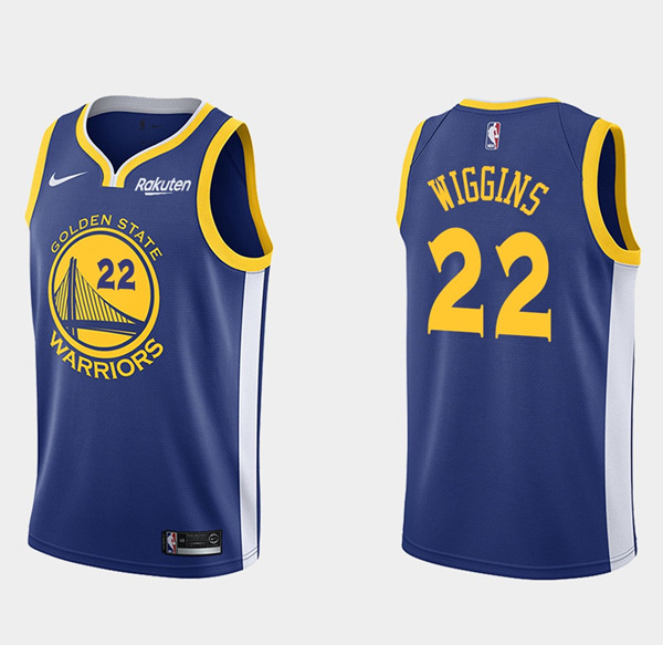 Personalized Men’s Golden State Warriors #22 Andrew Wiggins Blue Stitched Basketball Jersey
