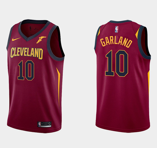 Personalized Men’s Cleveland Cavaliers #10 Darius Garland Wine Red Icon Edition Stitched Basketball Jersey