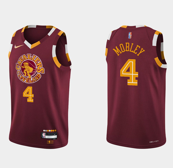 Personalized Men’s Cleveland Cavaliers #4 Evan Mobley Wine Red 2021 2022 75th Anniversary City Edition Swingman Stitched Jersey
