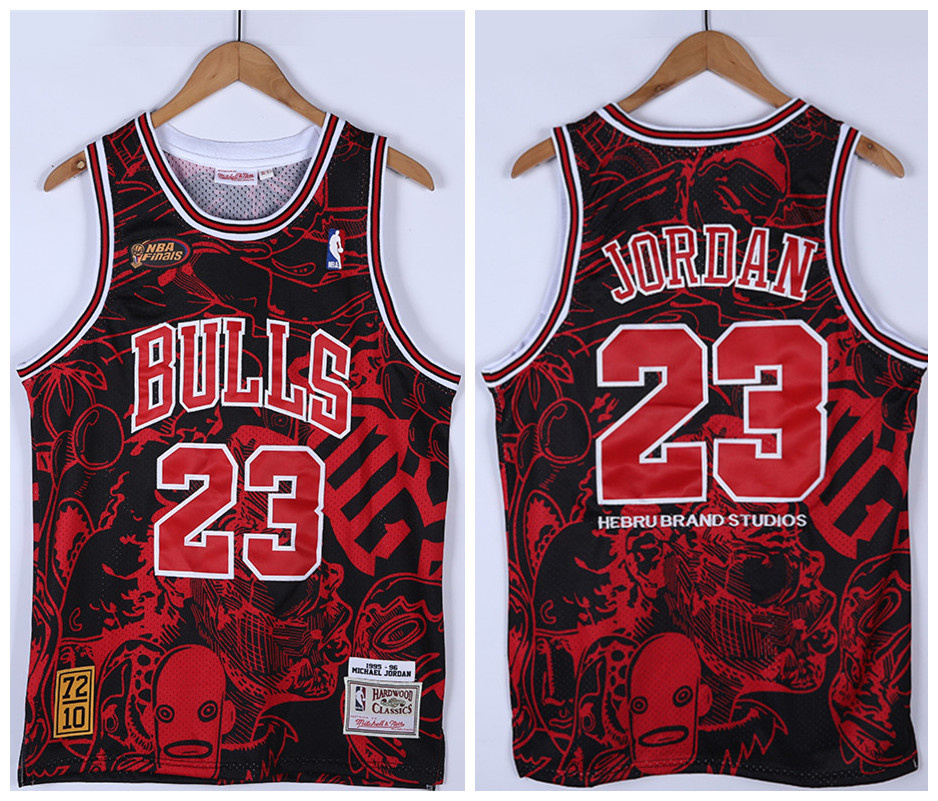 Personalized Men’s Chicago Bulls #23 Michael Jordan Red Black 1995-96 Throwback Stitched Jersey