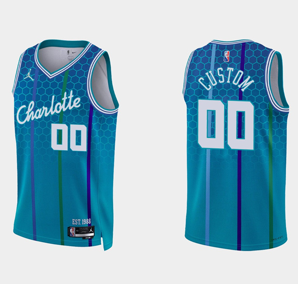 Personalized Men’s Charlotte Hornets Active Player 2021 22 Blue 75th Anniversary City Edition Stitched Basketball Jersey