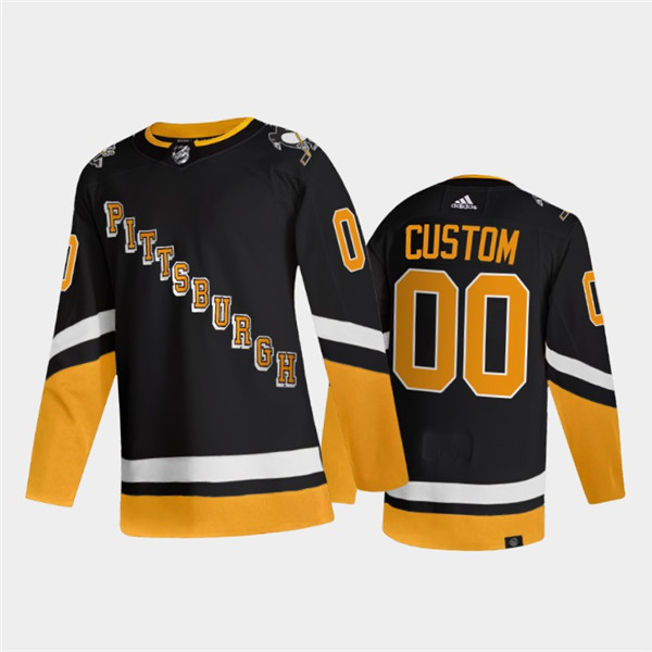 Personalized Men’s Pittsburgh Penguins Active Player 2021 2022 Black Stitched Jersey
