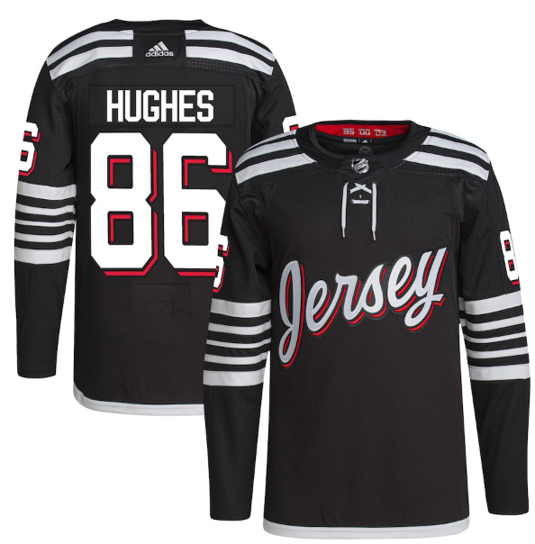 Personalized Men’s New Jersey Devils #86 Jack Hughes 2021 2022 Black Stitched Jersey