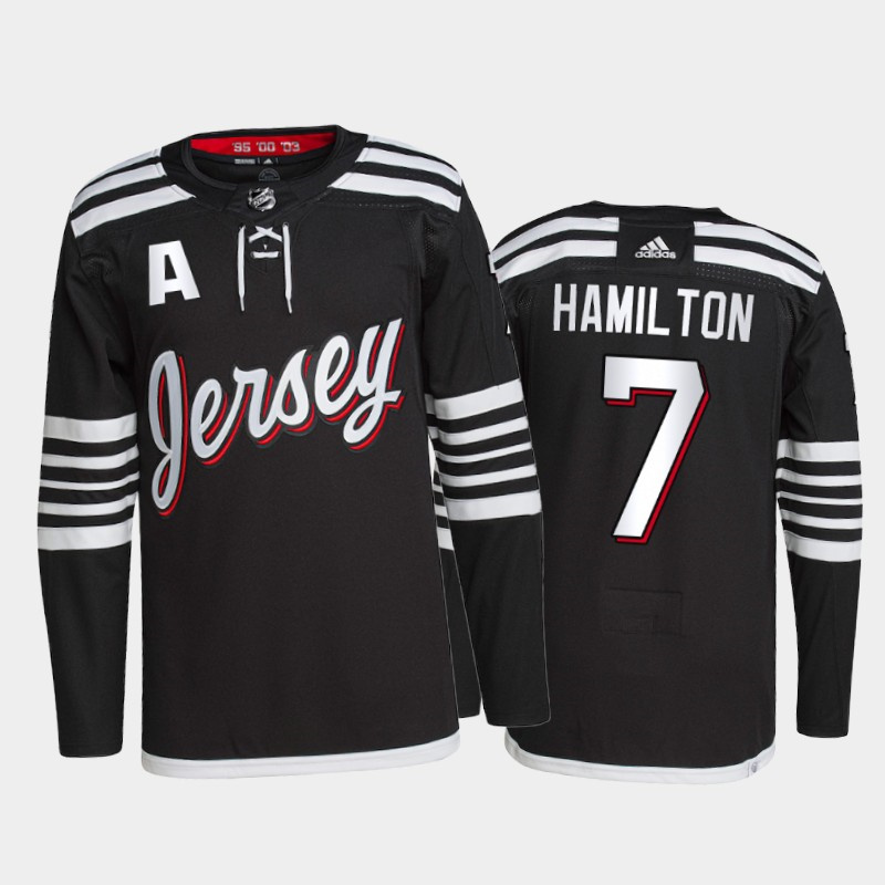 Personalized Men’s New Jersey Devils #7 Dougie Hamilton 2021 2022 Black Stitched Jersey