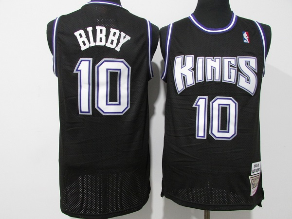 Personalized Men’s Sacramento Kings #10 Mike Bibby 2001-02 Black Throwback Stitched Jersey