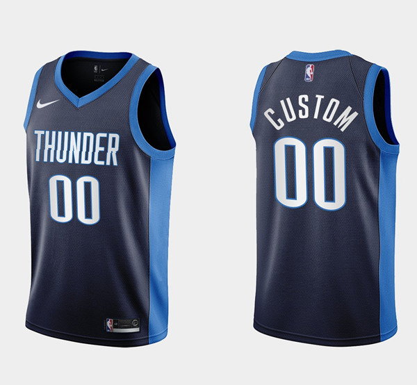 Personalized Men’s Oklahoma City Thunder Active Player Navy Stitched Basketball Jersey