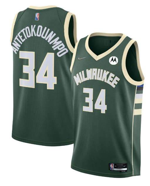 Personalized Men’s Milwaukee Bucks #34 Giannis Antetokounmpo Green 2021 22 Icon Edition 75th Anniversary Swingman Stitched Jersey