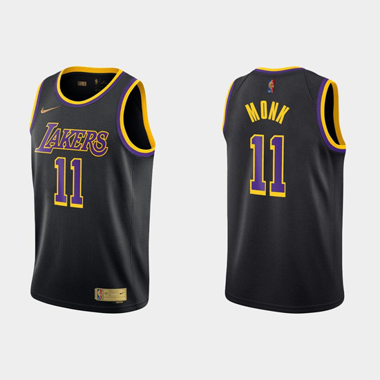 Personalized Men’s Los Angeles Lakers #11 Malik Monk Black Stitched Jersey