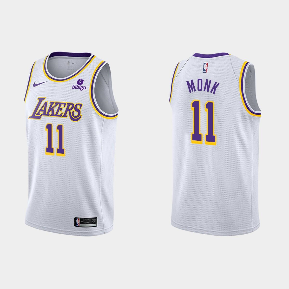 Personalized Men’s Los Angeles Lakers #11 Malik Monk White Stitched Jersey