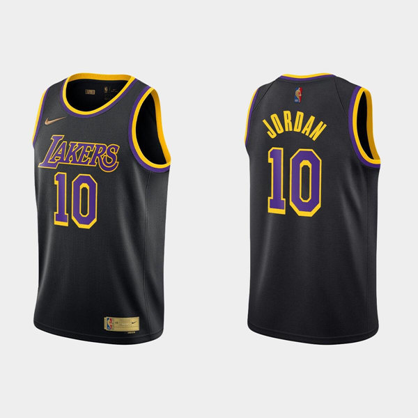 Personalized Men’s Los Angeles Lakers #10 Deandre Jordan Black Stitched Jersey