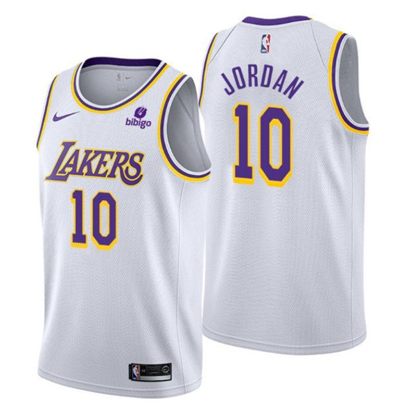 Personalized Men’s Los Angeles Lakers #10 Deandre Jordan White Stitched Jersey