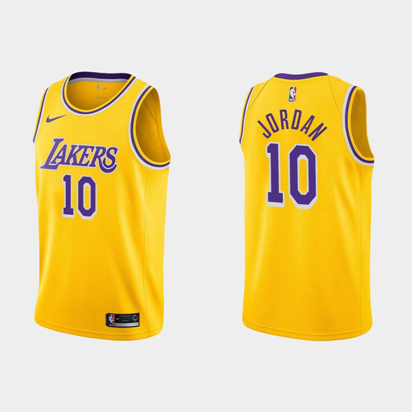 Personalized Men’s Los Angeles Lakers #10 Deandre Jordan Yellow Stitched Jersey