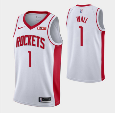 Personalized Men’s Houston Rockets #1 John Wall White Stitched Basketball Jersey