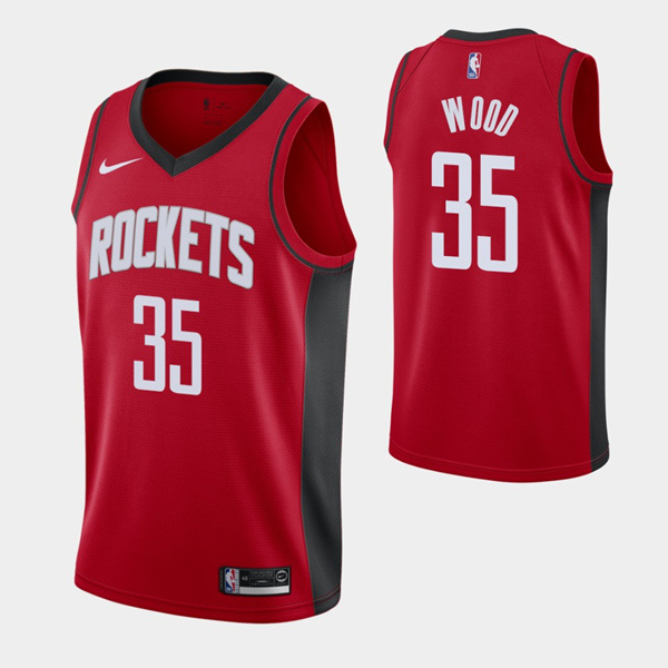 Personalized Men’s Houston Rockets #35 Christian Wood Red Stitched Basketball Jersey