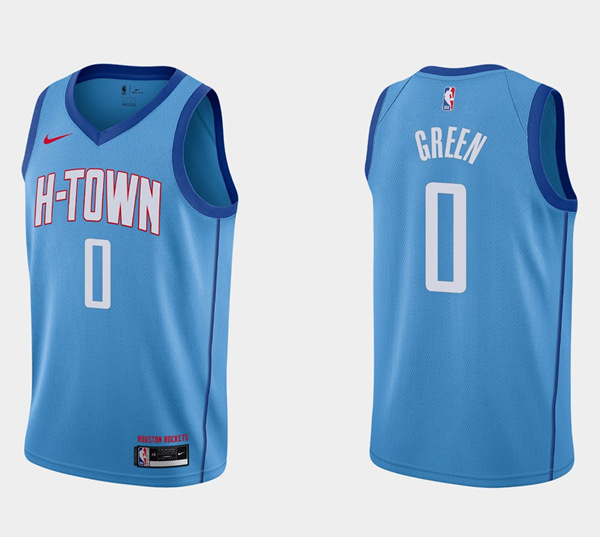 Personalized Men’s Houston Rockets #0 Jalen Green City Edition Blue Stitched Basketball Jersey