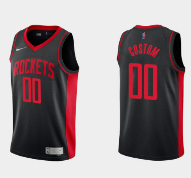 Personalized Men’s Houston Rockets Active Player Black Earned Edition Stitched Basketball Jersey