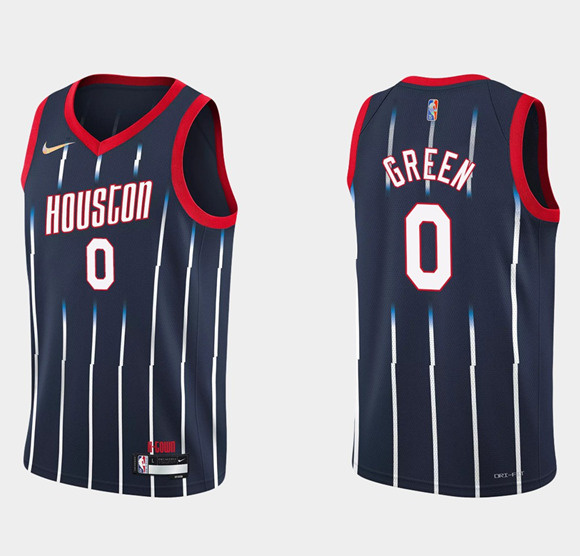 Personalized Men’s Houston Rockets #0 Jalen Green 2021 22 City Edition 75th Anniversary Navy Stitched Basketball Jersey