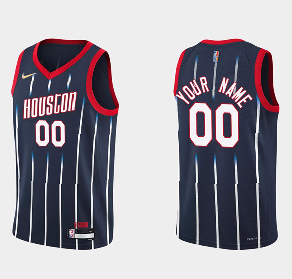 Personalized Men’s Houston Rockets Active Player 2021 22 City Edition 75th Anniversary Navy Stitched Basketball Jersey
