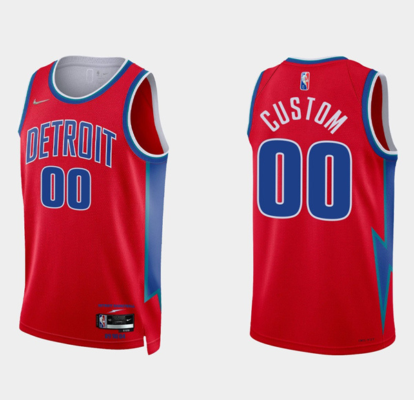 Personalized Men’s Detroit Pistons Active Player 75th Anniversary Red Stitched Jersey