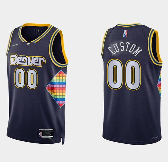 Personalized Men’s Denver Nuggets Active Players 2021 22 City Edition 75th Anniversary Stitched Jersey