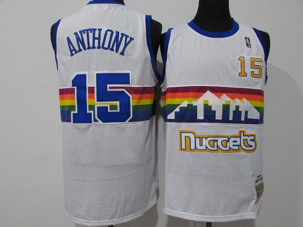 Personalized Men’s Denver Nuggets #15 Nikola Jokic Yellow 2003-04 Throwback Stitched Jersey