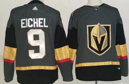 Personalized Vegas Golden Knights #9 Jack Eichel Grey Home Authentic Stitched NHL Jersey