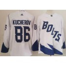 Personalized Men’s Tampa Bay Lightning #86 Nikita Kucherov White 2022 Stadium Series Authentic Jersey
