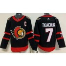 Personalized Men’s Ottawa Senators #7 Brady Tkachuk Black With C Patch Authentic Jersey