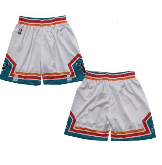 Personalized Men’s San Antonio Spurs White Shorts (Run Small)
