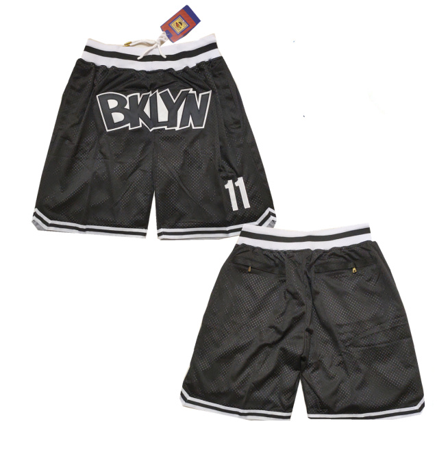 Personalized Men’s Brooklyn Nets Black Mitchell&Ness Shorts (Run Small)