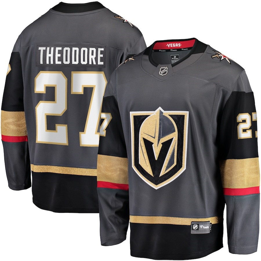 Personalized Vegas Golden Knights 27 Shea Theodore Gray Jersey